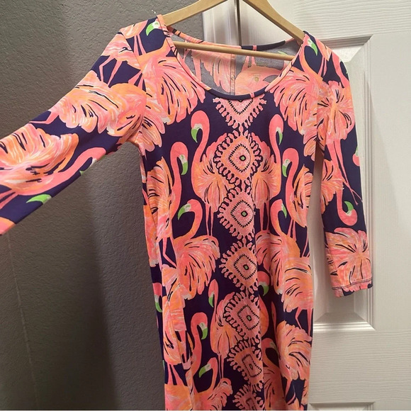 Lilly Pulitzer Beacon Dress Flamingo Print Size Small - Picture 3 of 5